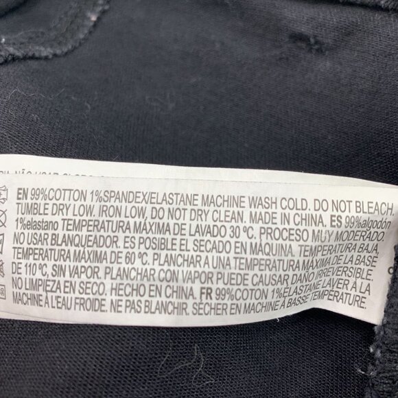 Forever 21 Denim Button Front Mini Skirt Black Cotton Spandex Size 31 Large - Picture 4 of 4